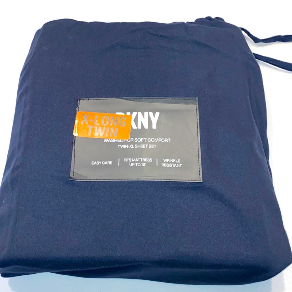 Blue DKNY sheet set X-long Twin NWOT
